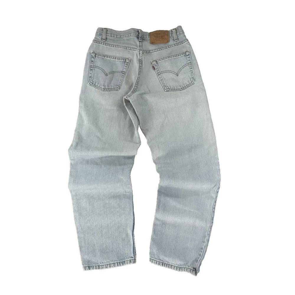 Levi's 550 Jeans Mens 28x30 Blue Light Wash Relaxed Tapered Distressed Denim